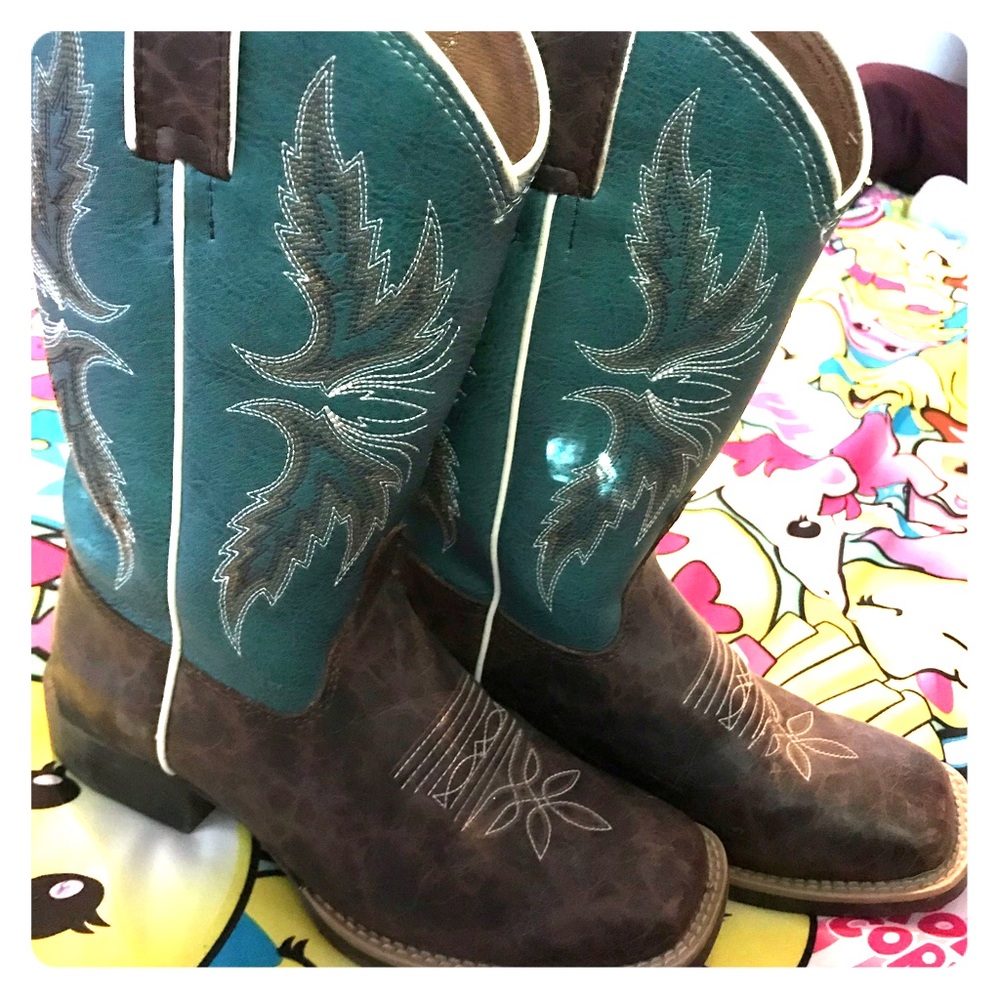 Justin Girls Cowboy Boots Size 12.5